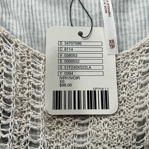 Free People Gray and Cream Knit Top - Picture 3 of 4